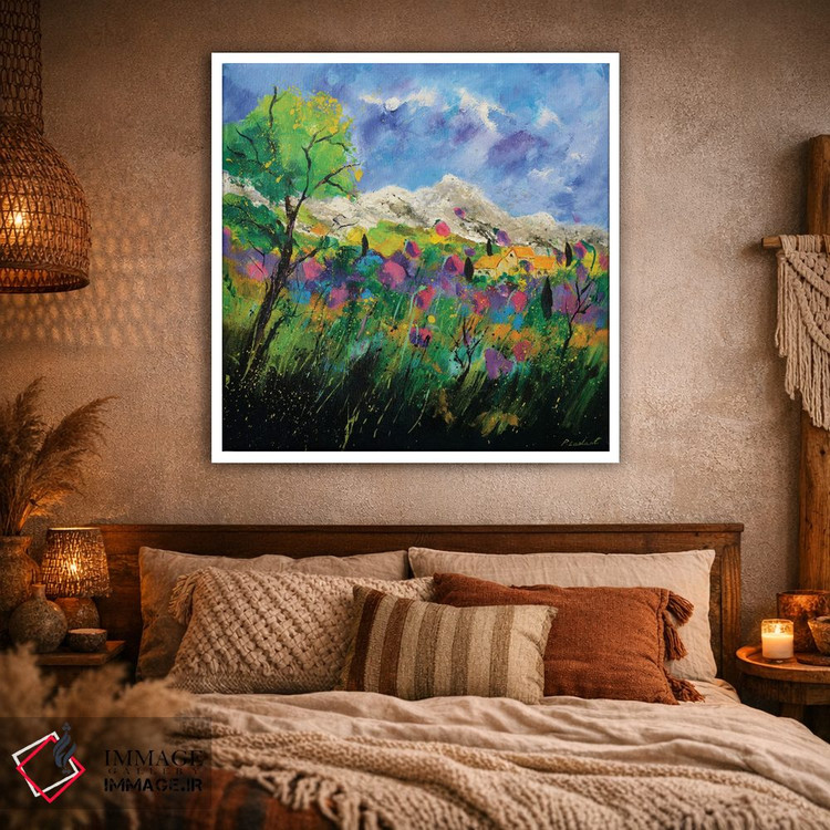 تابلو انتزاعی پروانس صورتی اثر پل لدنت - D1W