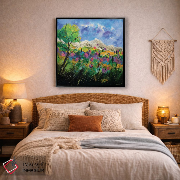 تابلو انتزاعی پروانس صورتی اثر پل لدنت - D5B