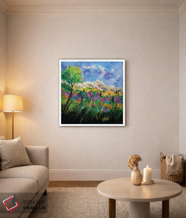 تابلو انتزاعی پروانس صورتی اثر پل لدنت - D3W