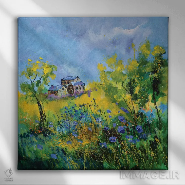 تابلو دکوراتیو گل های گندم نما ۲۰۲۱ اثر پل لدنت - نمای روبهرو روی دیوار