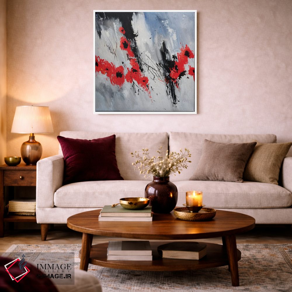 تابلو انتزاعی شقایق های پرنده اثر پل لدنت - D2W