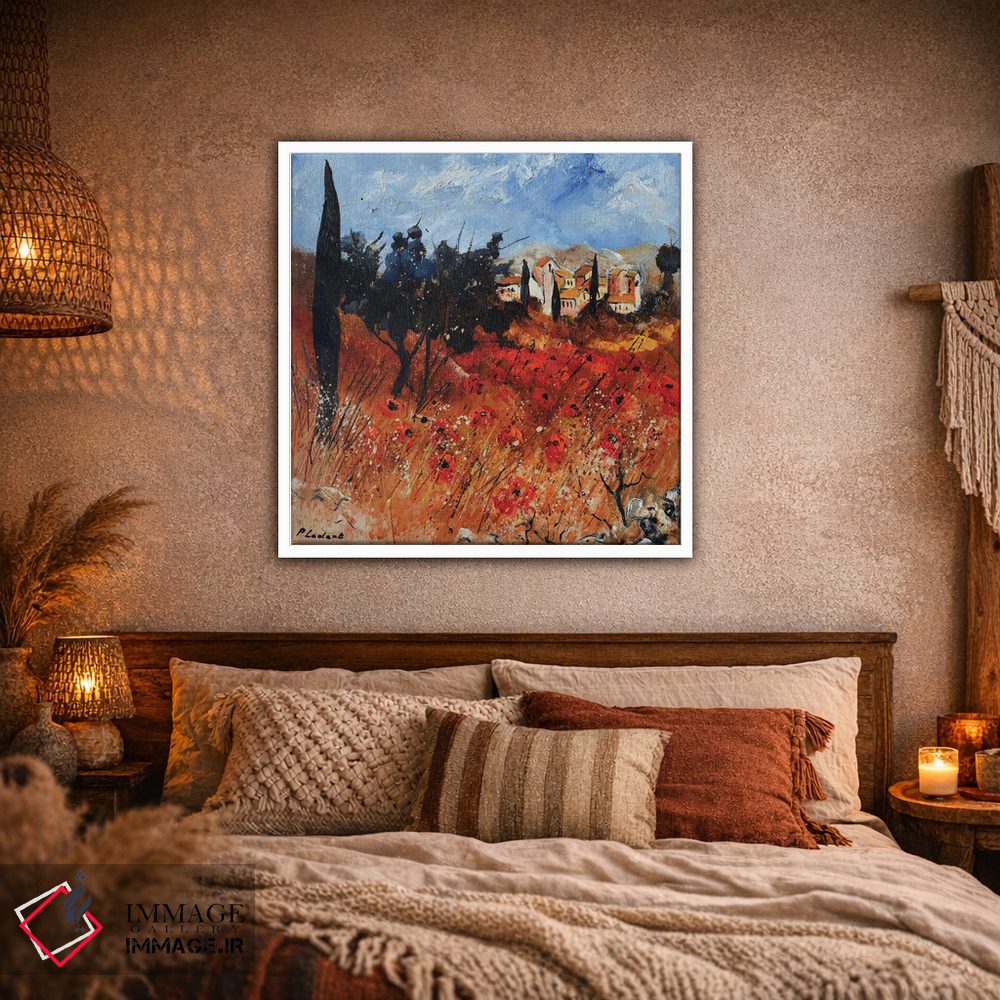 تابلو دکوراتیو پروانس قرمز اثر پل لدنت - D1W