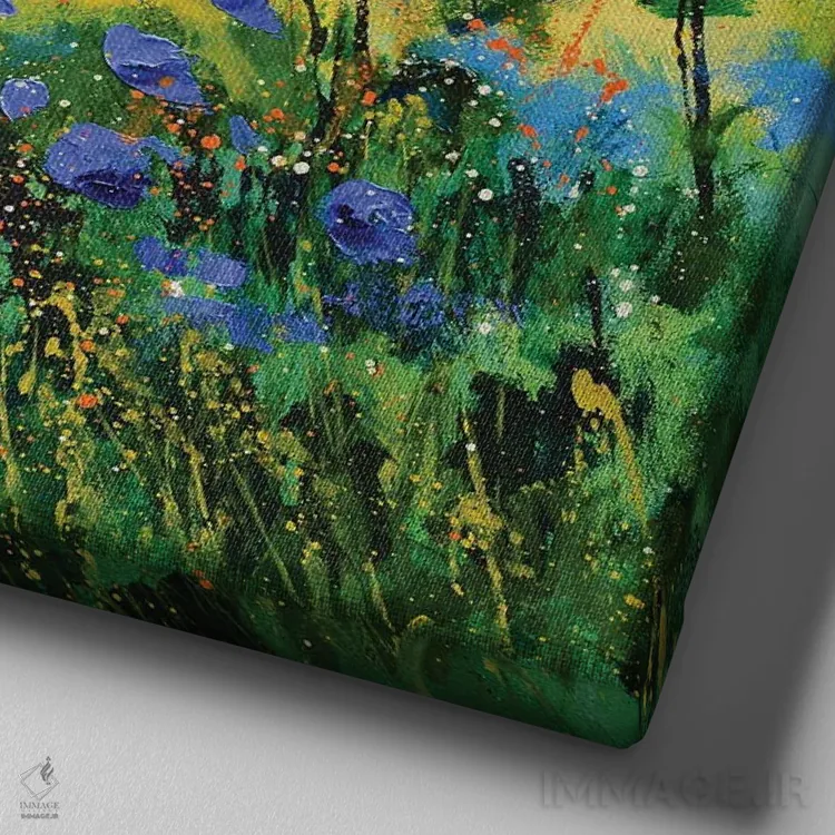 تابلو دکوراتیو گل های گندم نما ۲۰۲۱ اثر پل لدنت - نمای نزدیک بافت بوم