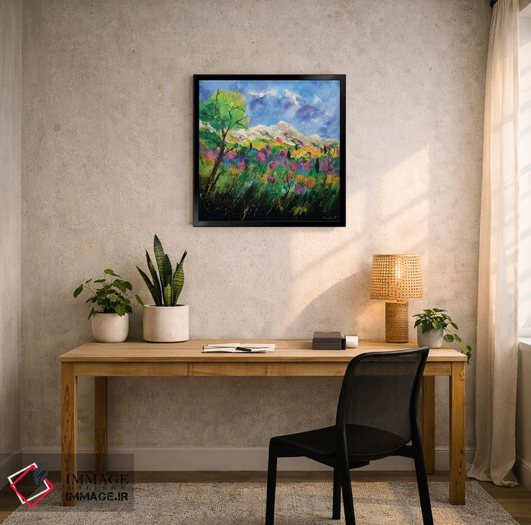 تابلو انتزاعی پروانس صورتی اثر پل لدنت - D6B