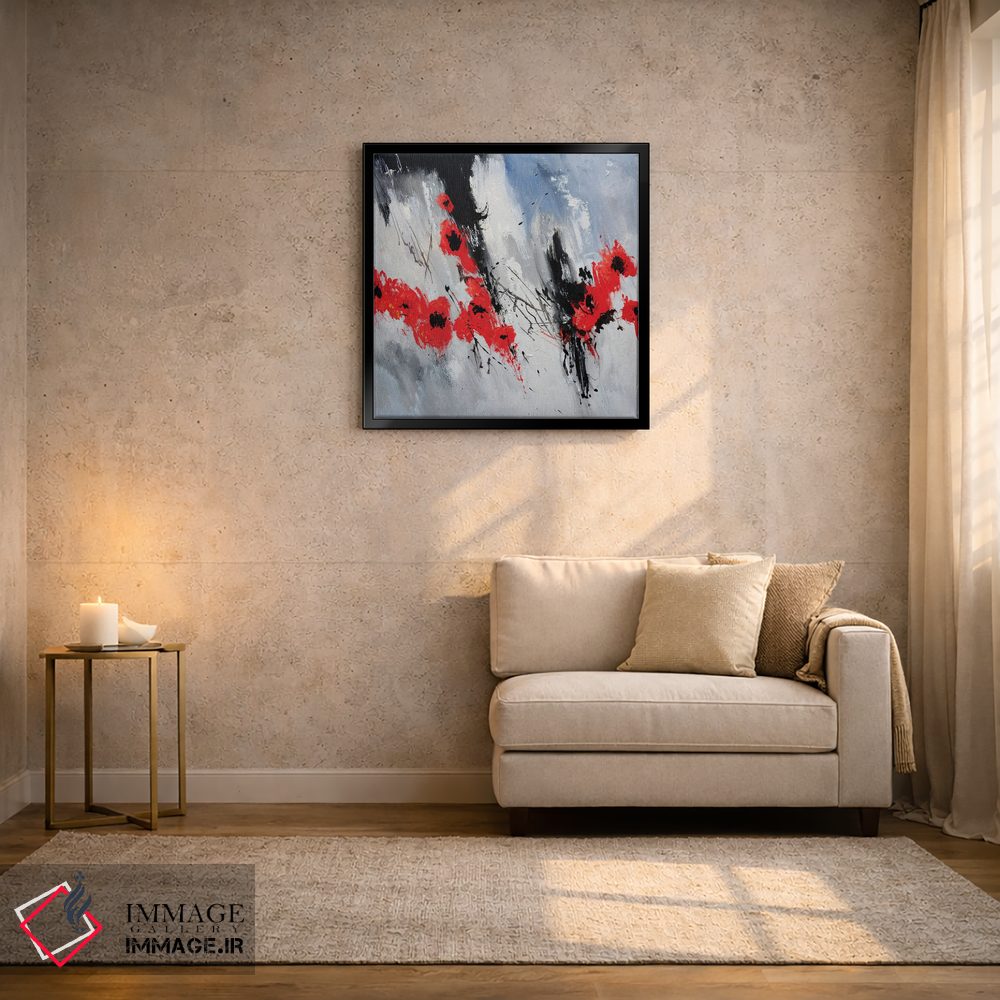 تابلو انتزاعی شقایق های پرنده اثر پل لدنت - D3B