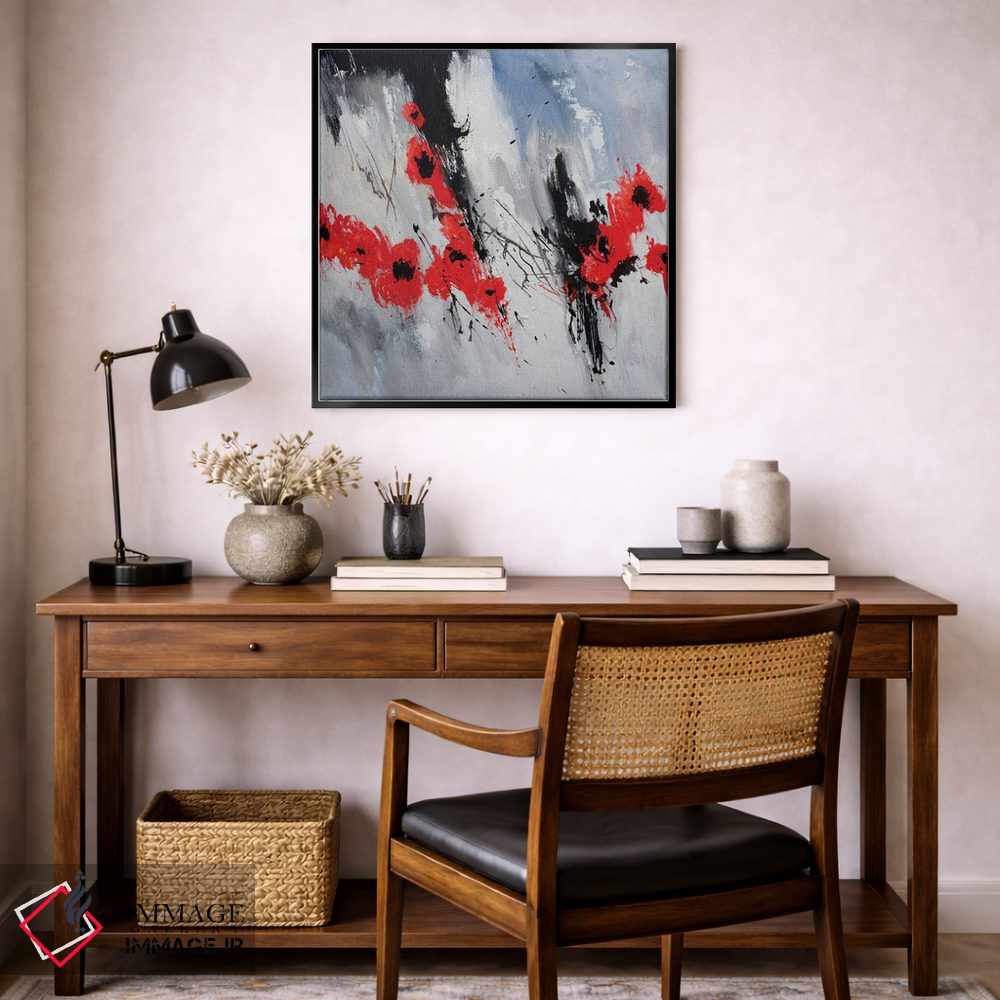 تابلو انتزاعی شقایق های پرنده اثر پل لدنت - D6B