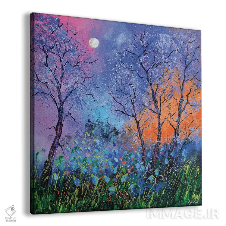 تابلو انتزاعی مهتاب جادویی اثر پل لدنت - نمای پرسپکتیو محصول