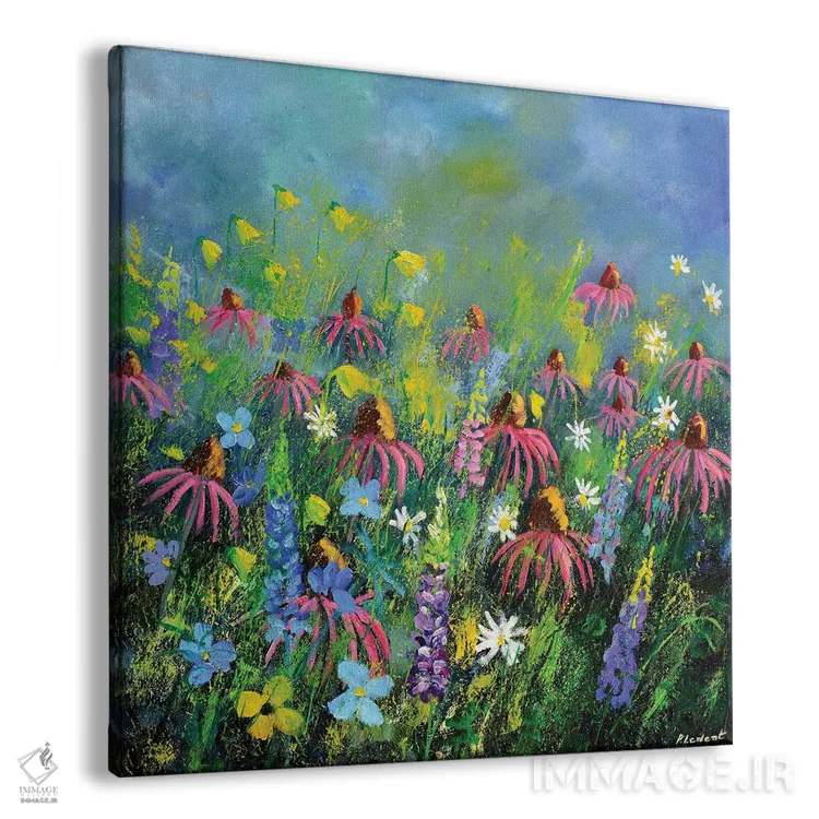 تابلو انتزاعی گل رودبکیا اثر پل لدنت - نمای پرسپکتیو محصول