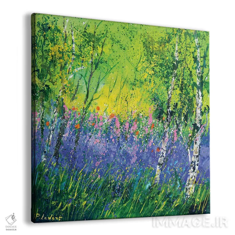 تابلو انتزاعی گل انگشتانه اثر پل لدنت - نمای پرسپکتیو محصول