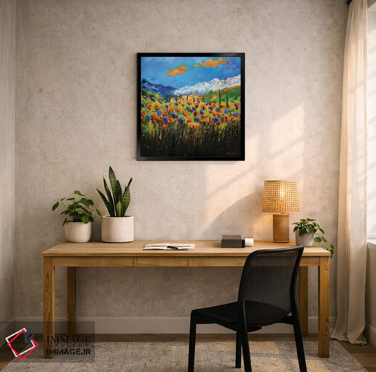 تابلو انتزاعی شقایق ها در توسکانی اثر پل لدنت - D5B