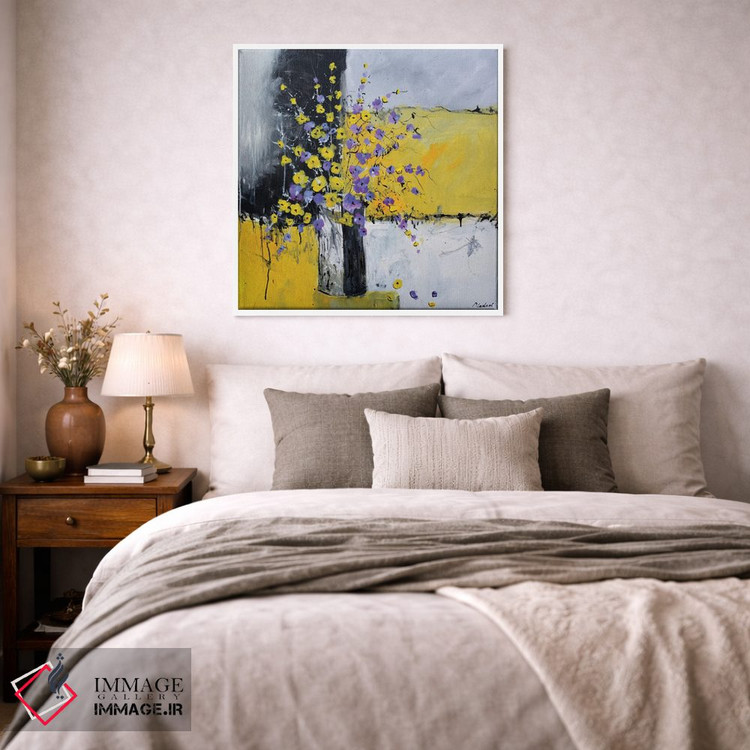 تابلو دکوراتیو طبیعت بی جان زرد و بنفش اثر پل لدنت - D2W
