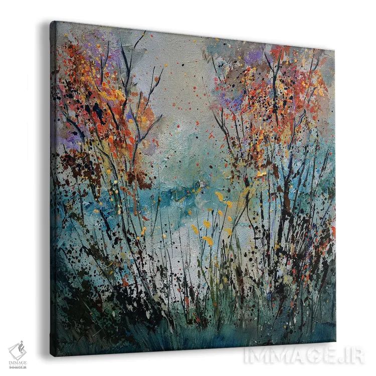 تابلو انتزاعی صبح مه آلود زمستانی اثر پل لدنت - نمای پرسپکتیو محصول