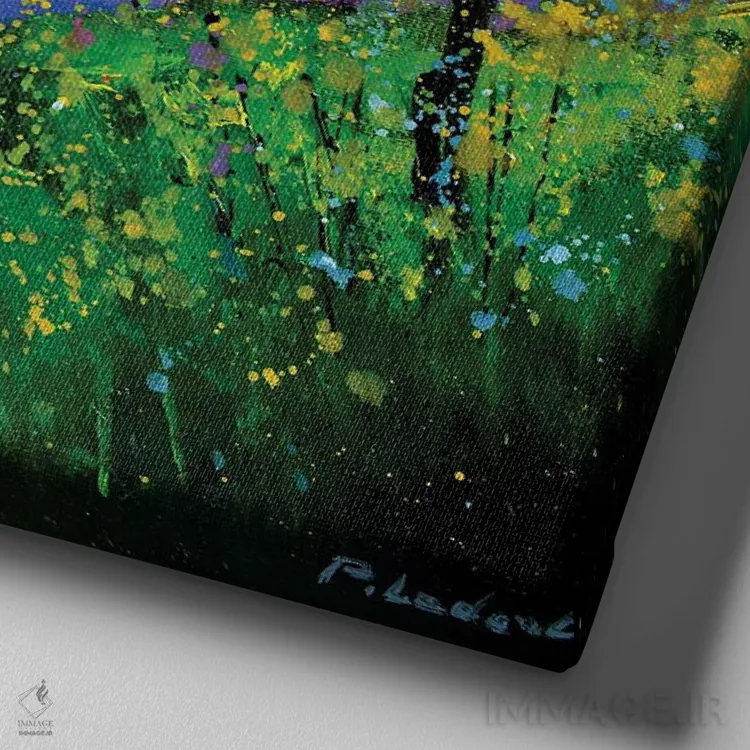 تابلو دکوراتیو روستایی در سرزمین عجایب اثر پل لدنت - نمای نزدیک بافت بوم