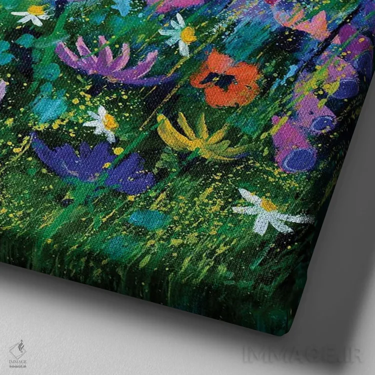 تابلو دکوراتیو باغ همسایه ام اثر پل لدنت - نمای نزدیک بافت بوم