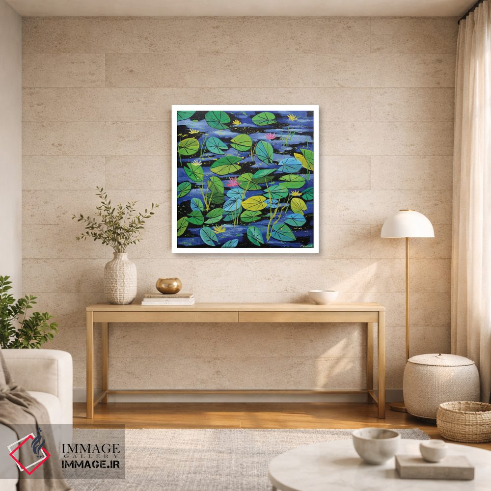 تابلو دکوراتیو نیلوفرهای آبی اثر پل لدنت - D2W