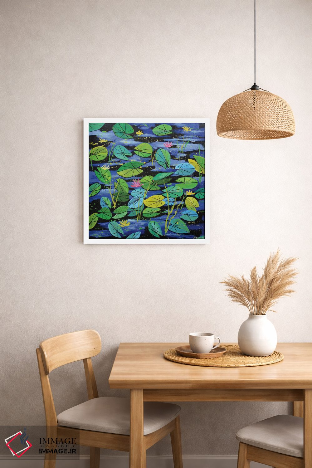 تابلو دکوراتیو نیلوفرهای آبی اثر پل لدنت - D1W