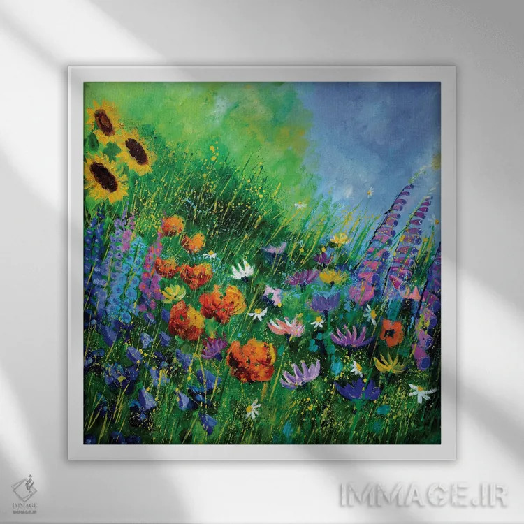 تابلو دکوراتیو باغ همسایه ام اثر پل لدنت - نمای قابدار سفید