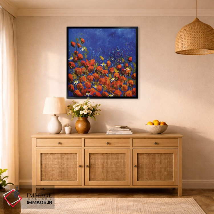 تابلو انتزاعی شقایق های قرمز ۶۸۲۴ اثر پل لدنت - D1B