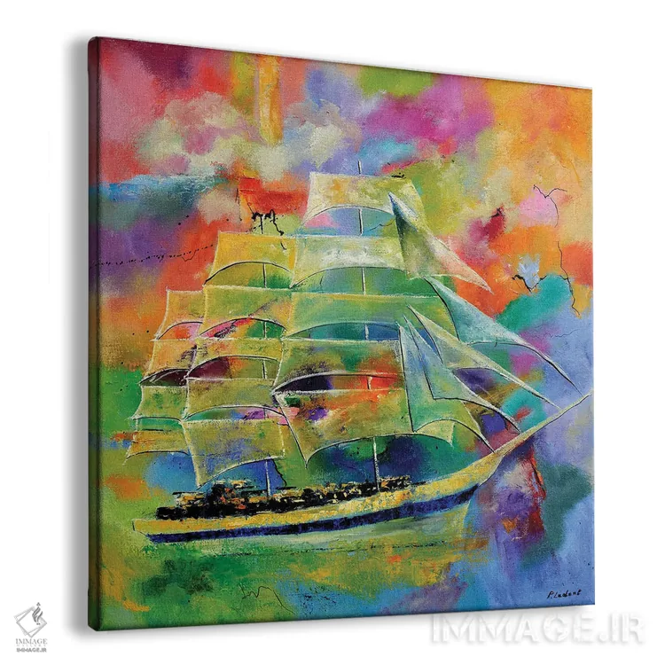 تابلو دکوراتیو قایقرانی اثر پل لدنت - نمای پرسپکتیو محصول
