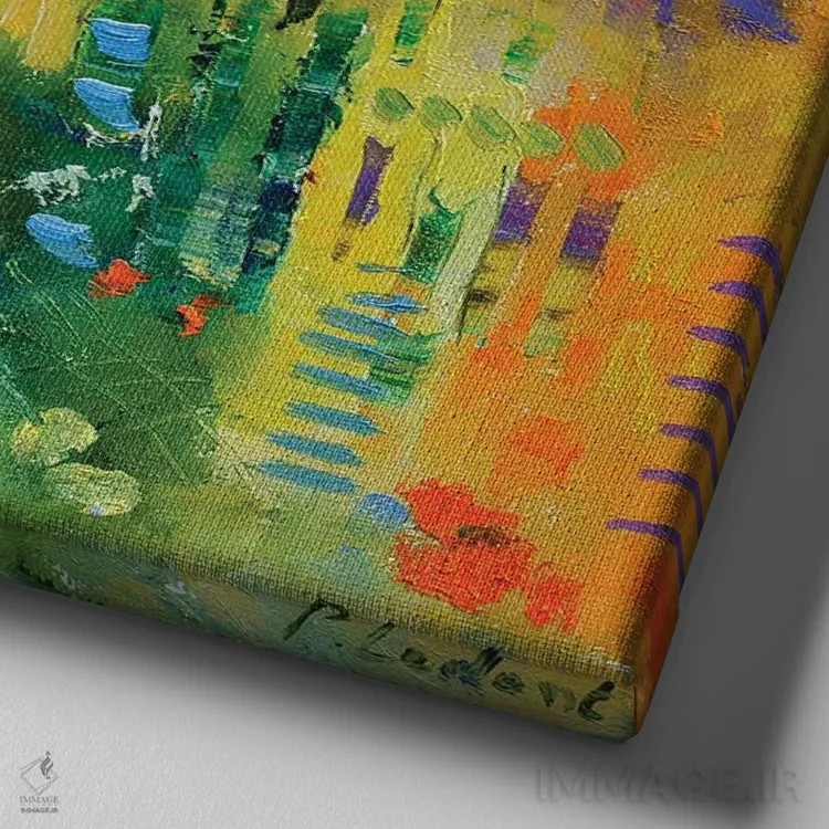 تابلو انتزاعی خاطره توسکانی ۴۴۲۰۲۱ اثر پل لدنت - نمای نزدیک بافت بوم