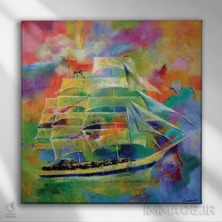 تابلو دکوراتیو قایقرانی اثر پل لدنت - نمای روبهرو روی دیوار