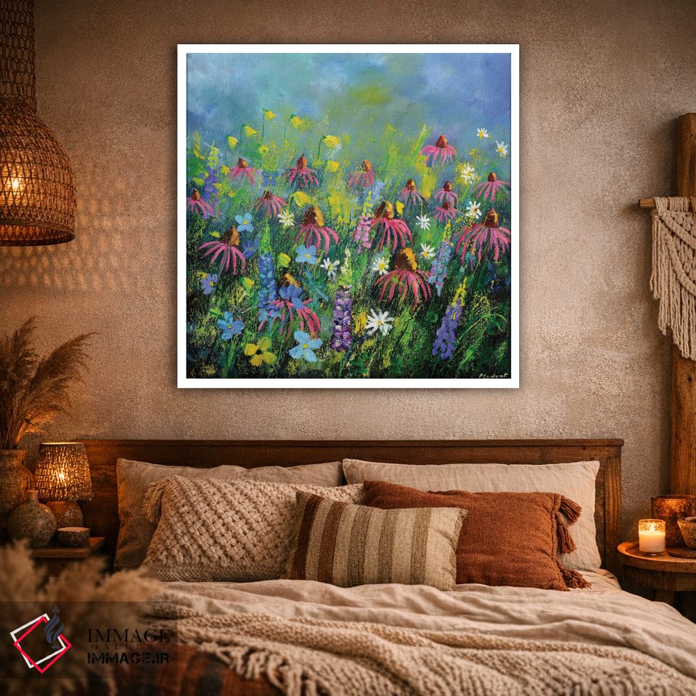 تابلو انتزاعی گل رودبکیا اثر پل لدنت - D1W