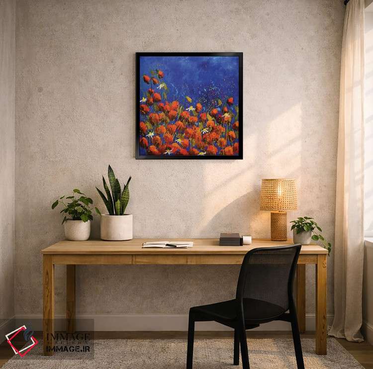 تابلو انتزاعی شقایق های قرمز ۶۸۲۴ اثر پل لدنت - D5B