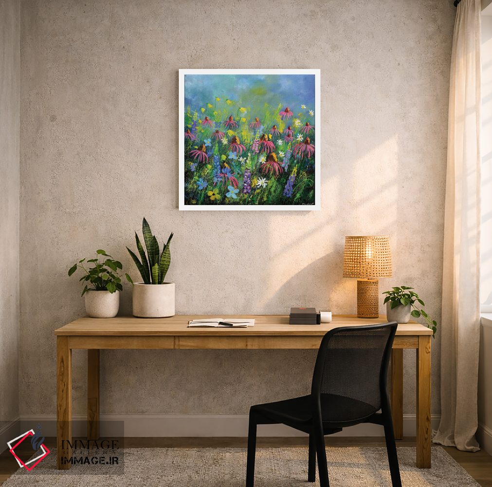 تابلو انتزاعی گل رودبکیا اثر پل لدنت - D4W