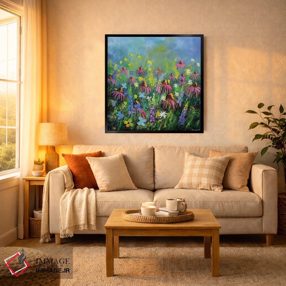 تابلو انتزاعی گل رودبکیا اثر پل لدنت - D2B