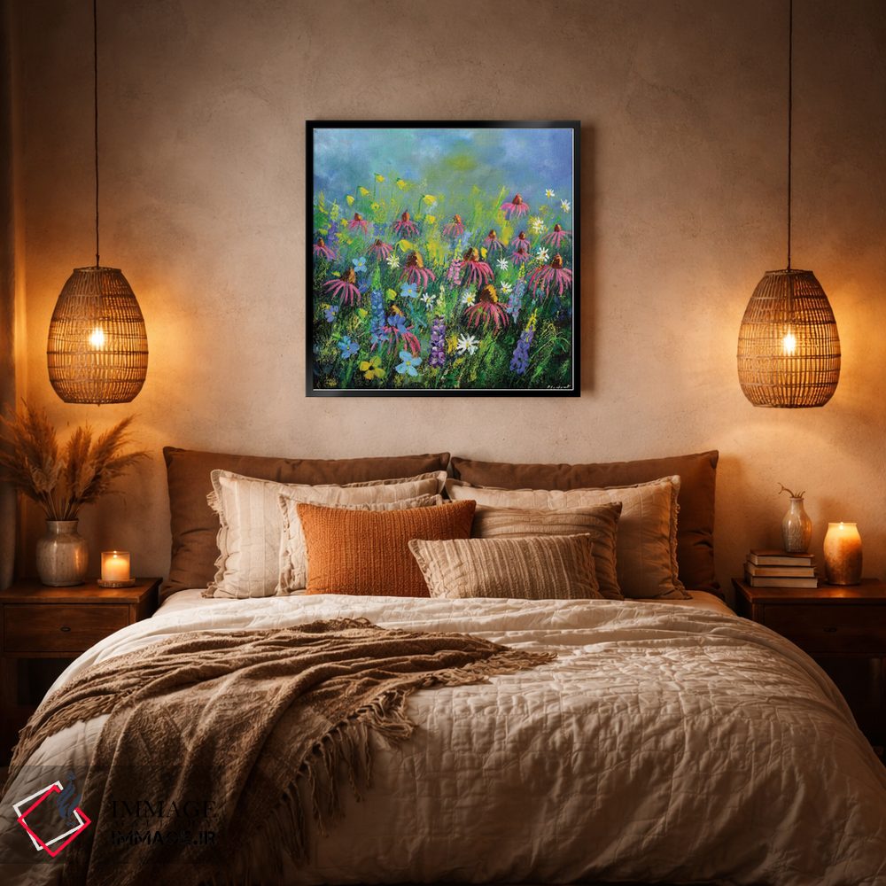 تابلو انتزاعی گل رودبکیا اثر پل لدنت - D6B