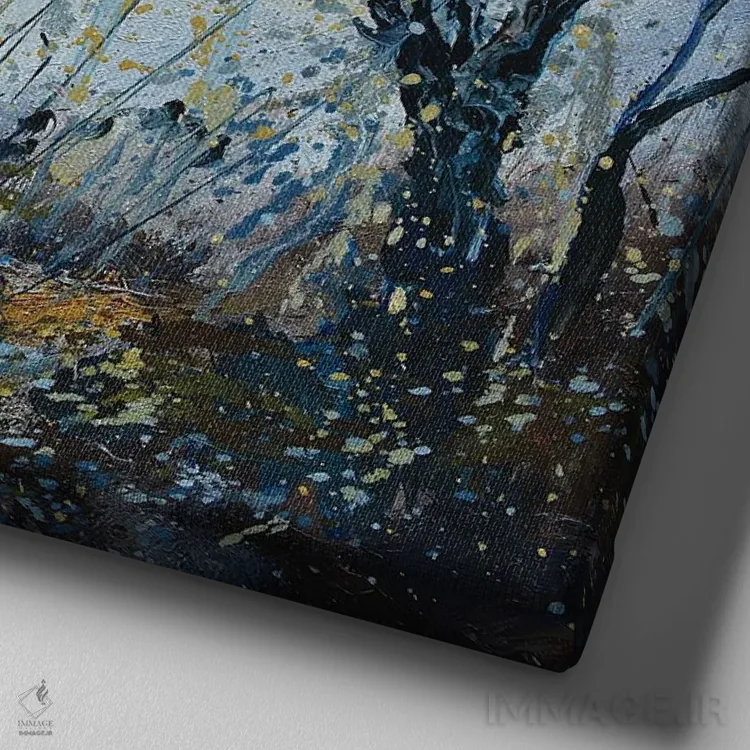 تابلو انتزاعی هوای امروز اثر پل لدنت - نمای نزدیک بافت بوم
