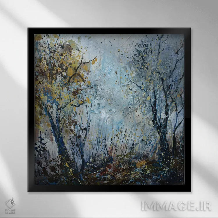 تابلو انتزاعی هوای امروز اثر پل لدنت - نمای قابدار مشکی