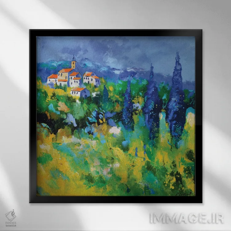 تابلو دکوراتیو پروانس ۱ اثر پل لدنت - نمای قابدار مشکی