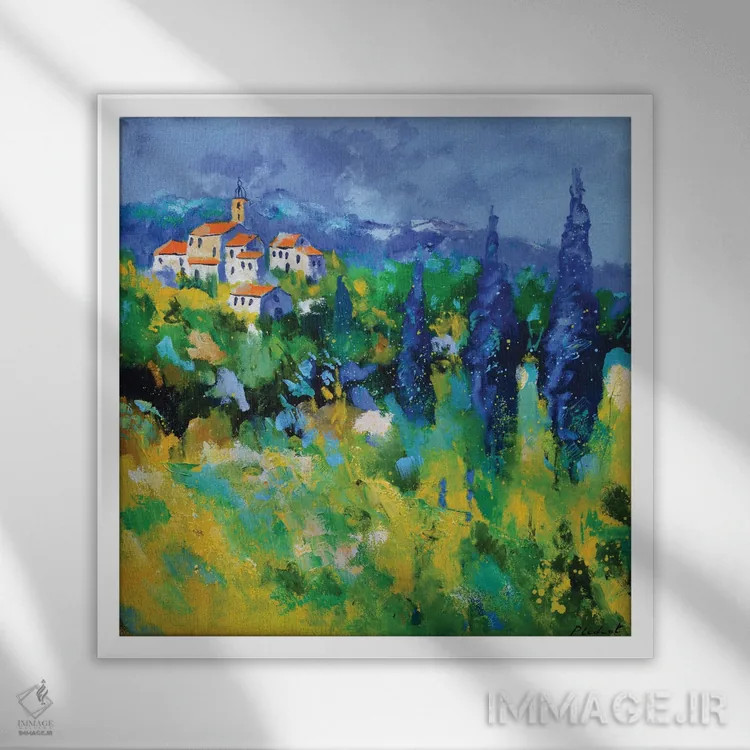 تابلو دکوراتیو پروانس ۱ اثر پل لدنت - نمای قابدار سفید