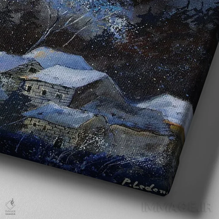 تابلو انتزاعی قلعه قرون وسطایی در بویون اثر پل لدنت - نمای نزدیک بافت بوم