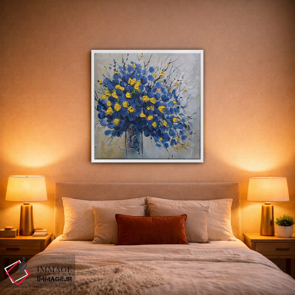 تابلو انتزاعی طبیعت بی جان زرد و آبی اثر پل لدنت - D1W