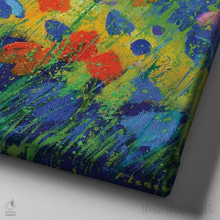 تابلو انتزاعی رقص تابستانی اثر پل لدنت - نمای نزدیک بافت بوم