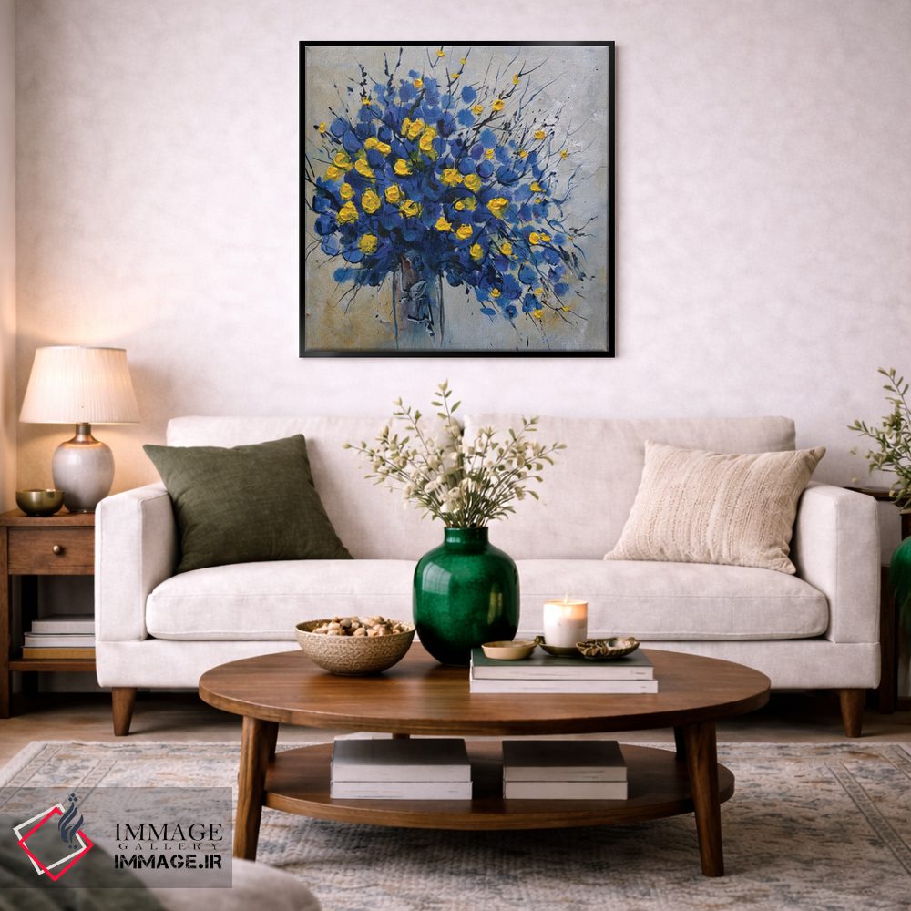 تابلو انتزاعی طبیعت بی جان زرد و آبی اثر پل لدنت - D3B