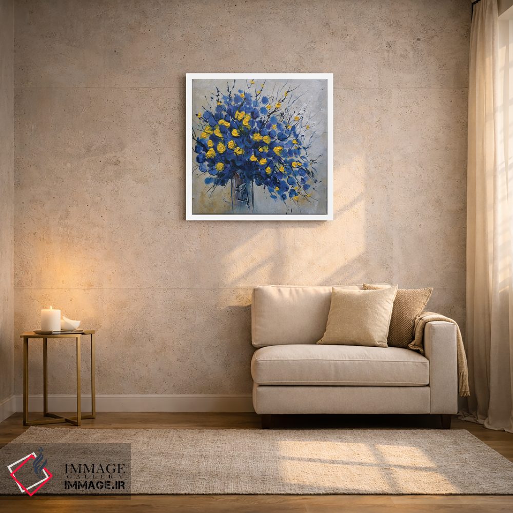 تابلو انتزاعی طبیعت بی جان زرد و آبی اثر پل لدنت - D2W