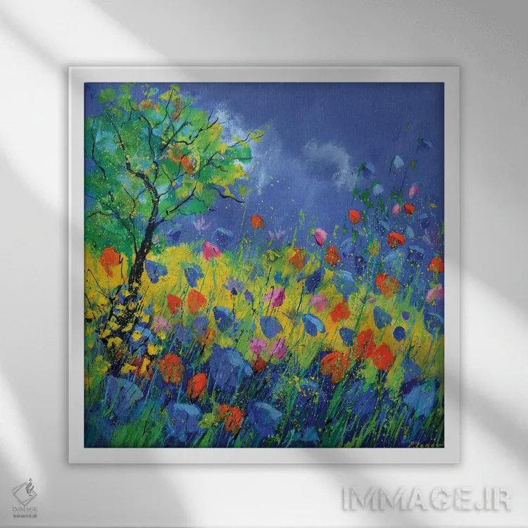 تابلو انتزاعی رقص تابستانی اثر پل لدنت - نمای قابدار سفید