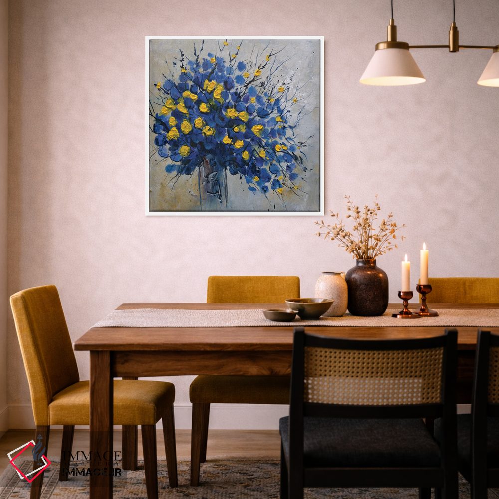 تابلو انتزاعی طبیعت بی جان زرد و آبی اثر پل لدنت - D5W