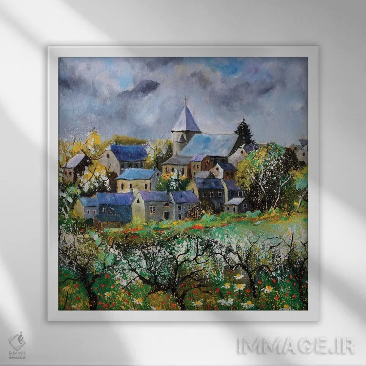 تابلو دکوراتیو آواگن در بهار اثر پل لدنت - نمای قابدار سفید