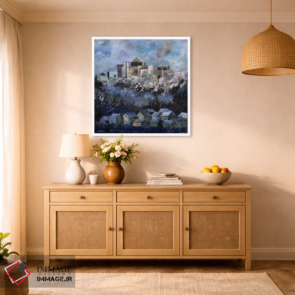 تابلو انتزاعی قلعه قرون وسطایی در بویون اثر پل لدنت - D1W