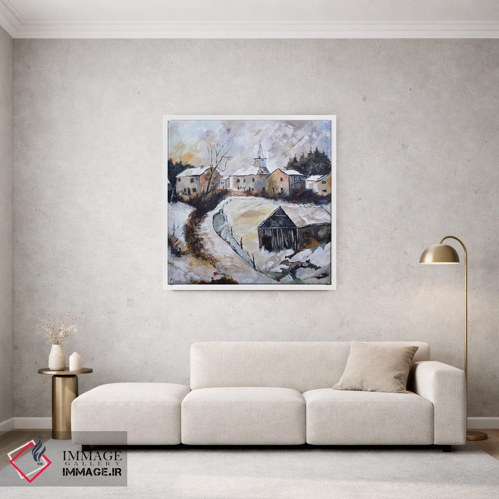 تابلو دکوراتیو روستا در زمستان اثر پل لدنت - D1W