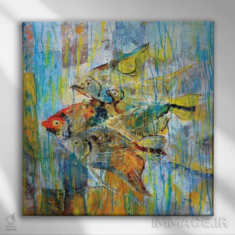 تابلو دکوراتیو ماهی فرشته ای اثر پل لدنت - نمای روبهرو روی دیوار