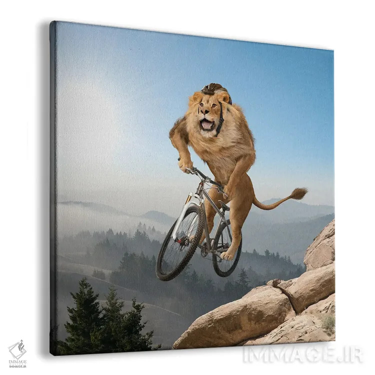 تابلو دکوراتیو شیر کوهستان اثر لوند روزر - نمای پرسپکتیو محصول