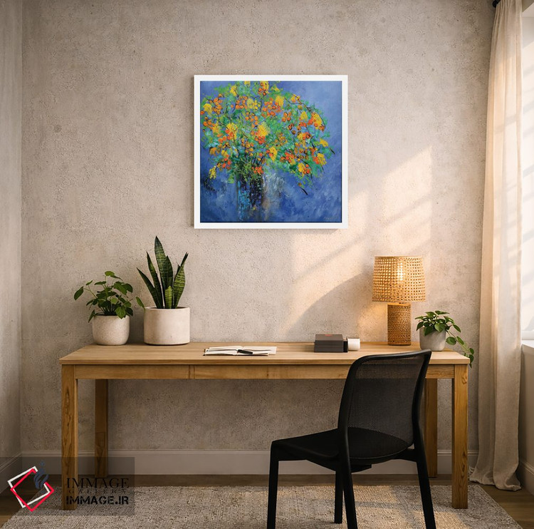 تابلو انتزاعی طبیعت بی جان زنده و شفاف اثر پل لدنت - D5W