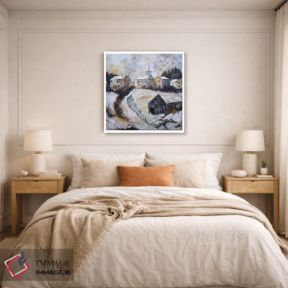 تابلو دکوراتیو روستا در زمستان اثر پل لدنت - D4W