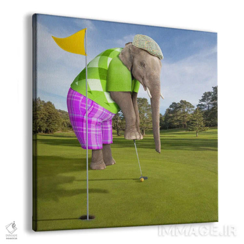 تابلو دکوراتیو فیل گلف باز اثر لوند روزر - نمای پرسپکتیو محصول