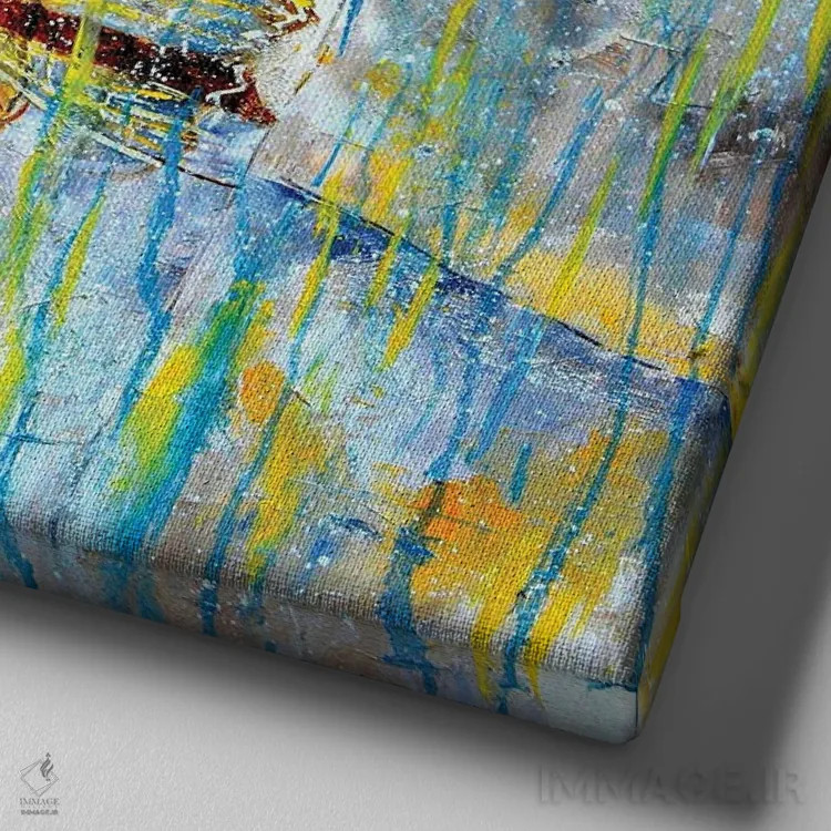 تابلو دکوراتیو ماهی فرشته ای اثر پل لدنت - نمای نزدیک بافت بوم